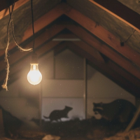 rodent and raccoon in attic