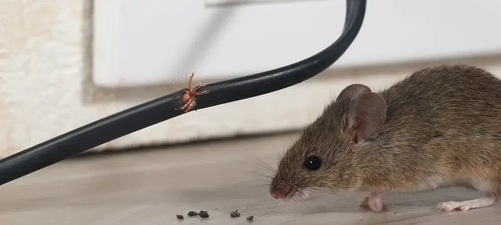 rodent and chewed wire